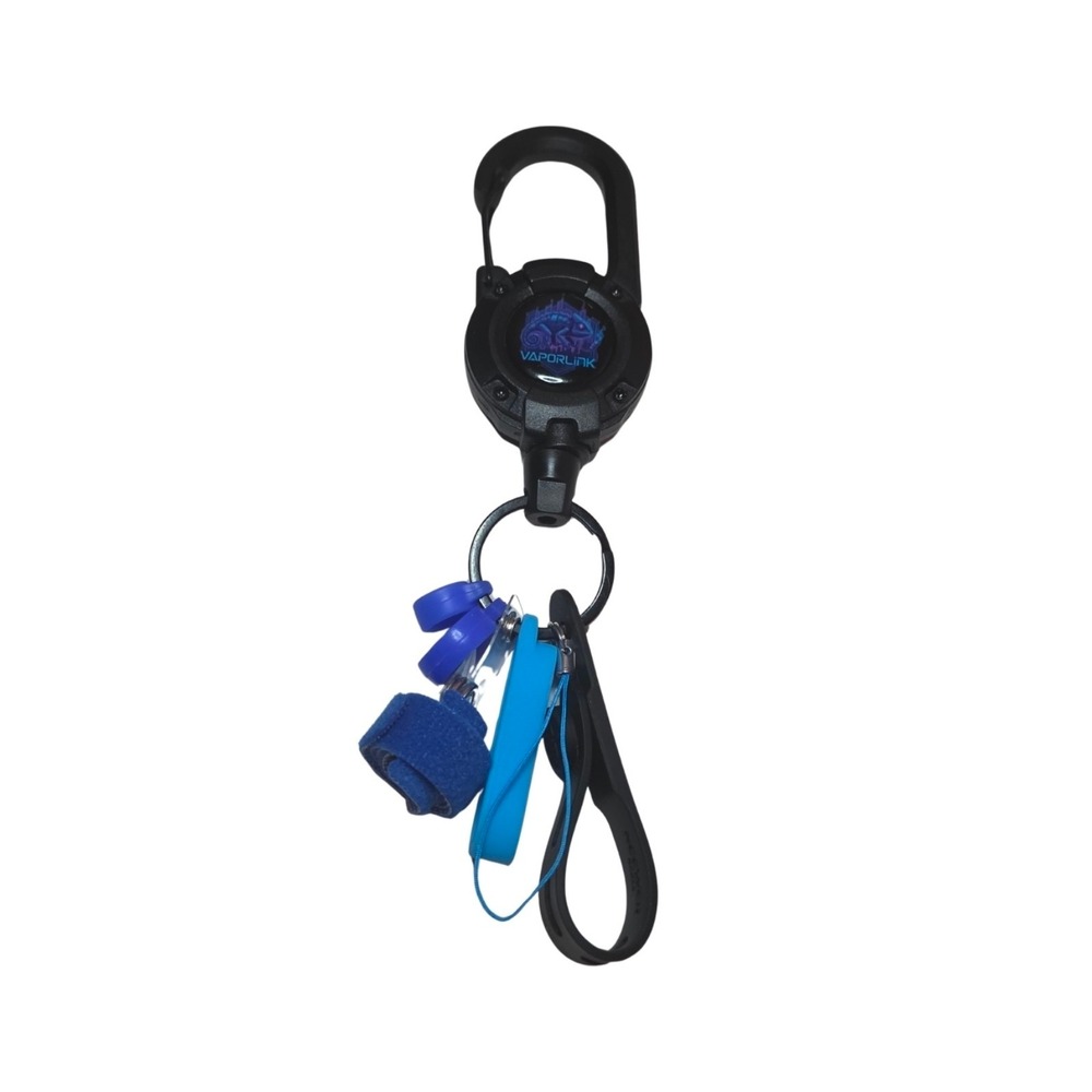 BLUE Vaporlink Leash Heavy-duty‎ Retractable Carabiner Keychain Anti-Lost/Theft